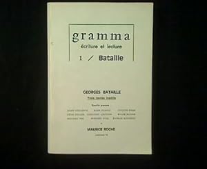 Bild des Verkufers fr gramma. criture et lecture. cahier 1 / Bataille. Georges Bataille. Trois textes indits. zum Verkauf von Antiquariat Matthias Drummer