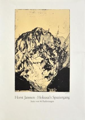 Horst Janssen. Hokusai's Spaziergang. Suite von 46 Radierungen. [Plakat, Offsetdruck / poster off...