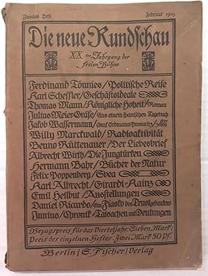 Die Neue Kundschau XXter Jahrgang Der Freien Buhne : Februar 1909
