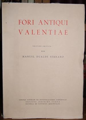 Imagen del vendedor de FORI ANTIQUI VALENTIAE a la venta por Fbula Libros (Librera Jimnez-Bravo)