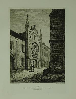 Bild des Verk�ufers f�r "La Diana. Siege actuel de la Societe Archeologique du Forez a Montbrison (Loire)". Eau forte (Radierung). zum Verkauf von Antiquariat  Braun