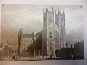 Orig. Stahlstich - London - Westminster Abbey