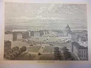 Orig. Holzstich - Paris - Schloß zu Versailles. Frontansicht. Hildibrand,