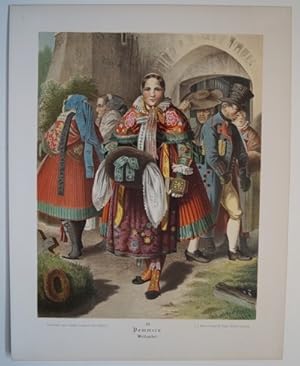 Seller image for Pommern. Weitzacker. Originale Farb-Lithographie von Albert Kretschmer (1825 - 1891) auf Kunstdruck-Karton im Stein signiert. Unterhalb der Darstellung betitelt. Blattgre ca. 31,6 x 24,8 cm. for sale by Treptower Buecherkabinett Inh. Schultz Volha