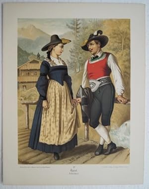 Seller image for Tyrol. Billerthal. Originale Farb-Lithographie von Albert Kretschmer (1825 - 1891) auf Kunstdruck-Karton im Stein signiert. Unterhalb der Darstellung betitelt. Blattgre ca. 31,8 x 25 cm. for sale by Treptower Buecherkabinett Inh. Schultz Volha