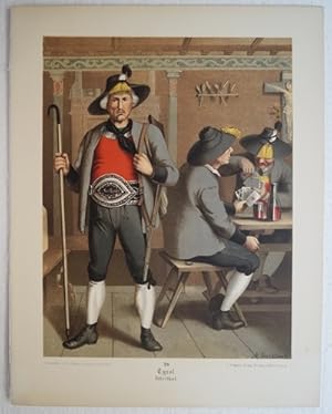 Seller image for Tyrol. Billerthal. Originale Farb-Lithographie von Albert Kretschmer (1825 - 1891) auf Kunstdruck-Karton im Stein signiert. Unterhalb der Darstellung betitelt. Blattgre ca. 31,6 x 24,5 cm. for sale by Treptower Buecherkabinett Inh. Schultz Volha