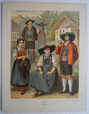 Seller image for Tyrol. Sarnthal. Originale Farb-Lithographie von Albert Kretschmer (1825 - 1891) auf Kunstdruck-Karton im Stein signiert. Unterhalb der Darstellung betitelt. Blattgre ca. 31,8 x 24,8 cm. for sale by Treptower Buecherkabinett Inh. Schultz Volha