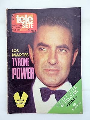REVISTA TELE SIETE 32. 9 A 15 DE JULIO. TYRONE POWER, 1973. PROGRAMACION TV (Vvaa) Controladas, 1973