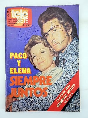 REVISTA TELE SIETE 48. 17 A 23 SEPTIEMBRE. PACO VALLADARES Y ELENA M.ª TEJEIRO 1973. PROGRAMACION TV