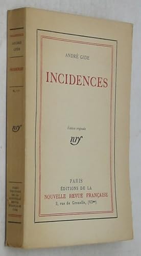 Bild des Verkufers fr Incidences (Edition Originale) zum Verkauf von Powell's Bookstores Chicago, ABAA
