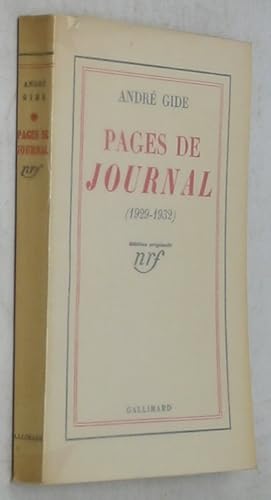 Bild des Verkufers fr Pages de Journal (1929-1932) zum Verkauf von Powell's Bookstores Chicago, ABAA