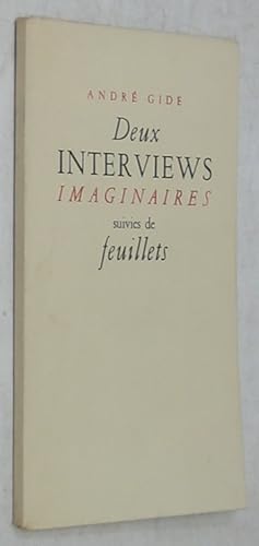 Bild des Verkufers fr Deux Interviews Imaginaires, suivis de Feuillets zum Verkauf von Powell's Bookstores Chicago, ABAA