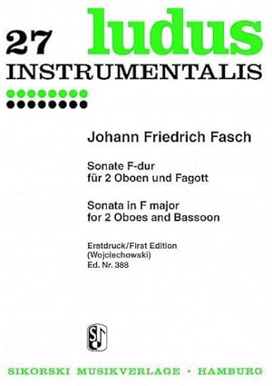 Bild des Verkufers fr Sonate F-Dur für 2 Oboen und Fagott : Partitur und Stimmen zum Verkauf von AHA-BUCH GmbH