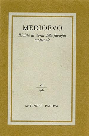 Bild des Verkufers fr Medioevo. Rivista di storia della filosofioa medievale. VII (1981). Dall'indice: Hermann Weidemann, Zur Semantik der Modalbegriffe bei Peter Abelard. Klaus Jacobi, Die Semantik Sprachlicher Ausdrucke, Ausdrucksfolgen und Aussagen in Abailards Kommentar zu Peri Hermeneias. Sten Ebbesen, The Present King of France Wears Hypothetical Shoes with Categorical Laces. Twelfth-century Writers on Well-Formedness. Paul Vincent Spade, Insolubilia and Bradwardine's Theory of Signification. Eleonore Stump, Roger Swyneshed's Theory of Obligation. Earline Jennifer Ashworth, The Problems of Relevance and order in Obligational Disputations: Some Late Fourteenth Century Views. Norman Kretzmann, Sensus compositus, sensus divisus, and Propositional Attitudes. Indice dei nomi. Indice dei manoscritti. zum Verkauf von FIRENZELIBRI SRL