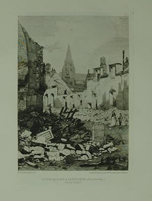 Bild des Verkufers fr La rue de Blois a Chateudun (18. Octobre 1870)". Eau forte (Radierung). zum Verkauf von Antiquariat  Braun
