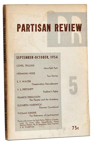 Bild des Verkufers fr The Partisan Review, Volume XXI, Number 5 (September-October, 1954) zum Verkauf von Cat's Cradle Books