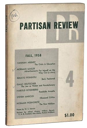 Bild des Verkufers fr The Partisan Review, Volume XXV, Number 4 (Fall, 1958) zum Verkauf von Cat's Cradle Books