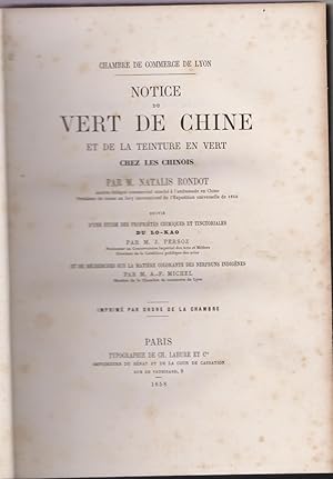 Notice du vert de Chine et de la teinture en vert, suivie d'une étude des propriétés chimiques ti...