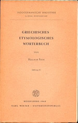 Bild des Verkufers fr Griechisches Etymologisches Worterbuch Lieferung 15 zum Verkauf von Kenneth Mallory Bookseller ABAA