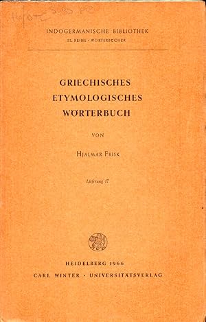 Imagen del vendedor de Griechisches Etymologisches Worterbuch Lieferung 17 a la venta por Kenneth Mallory Bookseller ABAA