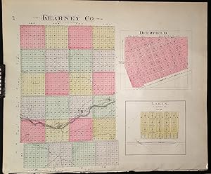 [Map] Kearney County (Kansas), Laking, & Deerfield (of Kearney Co.) [backed with] Hartland, Kearn...