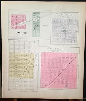 [Map] Tregola, Collyer, Ogalla (of Trego County, Kansas), & Woodruff (of Phillips Co.) [backed wi...