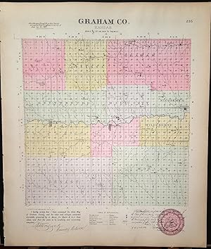 [Map] Graham County, Kansas [backed with] Kirwin, New Hope, Big Bend, Crowe (of Phillips Co.), Ni...