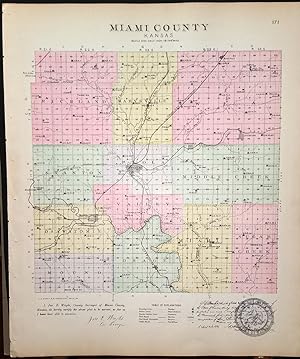 [Map] Miami County, Kansas [backed with] City of Paola (Miami Co.)