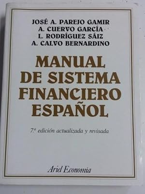 Imagen del vendedor de Manual de sistema financiero Espaol a la venta por Libros Ambig