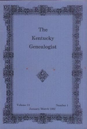 The Kentucky Genealogist: Volume 24, Numbers 1, 2, 3, 4 (4 Issues) and Index 1982
