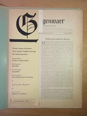 Image du vendeur pour Die Gegenwart. Zeitschrift. Nr. 231, 10. Jahrgang (Nr. 8), 09. April 1955 mis en vente par Antiquariat Weber