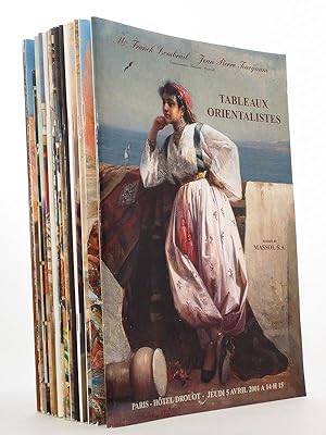 Seller image for [ Lot de 17 catalogues d'orientalisme, Htel Drouot, annes 2001  2008 ] Tableaux orientalistes dont Atelier Charles Lallemand, Atelier Louis-John Endres, 5 avril 2001 ; Orientalisme, 19 novembre 2001 ; id., 8 avril 2002 ; id. 23 octobre 2002 ; id., Ancienne collection du Docteur Renard, suite de 14 tableaux d'Alexandre Roubtzoff, 24 mars 2003 ; Orientalisme, 19 octobre 2003 ; id., 21 mars 2004 ; id., 5 juillet 2004 ; id., 17 octobre 2004 ; id., 20 mars 2005 ; id., 20 novembre 2005 ; id., 19 mars 2006 ; id., 19 novembre 2006 ; Orientalisme, mebles et objets d'art, tapisseries, 26 mars 2007 ; Orientalisme, 26 octobre 2007 ; Tableaux orientalistes, 31 mars 2008 ; id., 29 octobre 2008 for sale by Librairie du Cardinal