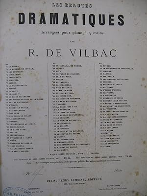 DE VILBAC Renaud Beautés des Huguenots 3 Suites Piano 4 mains ca1860