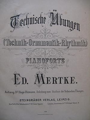 Immagine del venditore per MERTKE Eduard Technische bungen Piano ca1890 venduto da partitions-anciennes