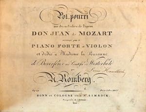Pot-pourri sur des mélodies de l`opéra Don Juan de Mozart. Arrangé pour le piano forte et violon