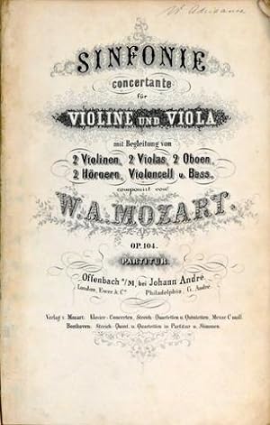 [K 364] Sinfonia concertante für Violine und Viola mit Begleitung von 2 Violinen, 2 Violas, 2 Obo...
