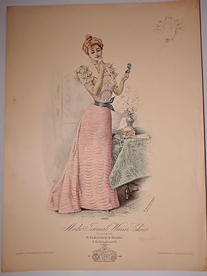 Modemusterblatt.Nr.68,Mod.2083.Dame in festlichem Abendkleid.Mode-Jounal Wiener Chic.