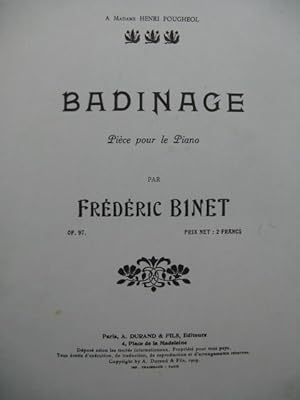 Seller image for BINET Frederic Badinage Piano for sale by partitions-anciennes