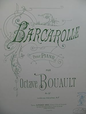 BOUAULT Octave Barcarolle Piano