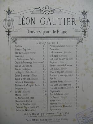 Imagen del vendedor de GAUTIER Lon Sduisante Piano a la venta por partitions-anciennes