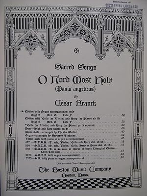 FRANCK César O Lord Most Holy Chant Piano 1908