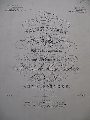 Seller image for FRICKER Anne Fading Away Chant Piano XIXe sicle for sale by partitions-anciennes