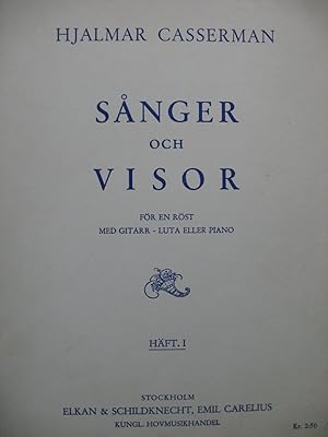 Imagen del vendedor de CASSERMAN Hjalmar Sanger och Visor Chant Piano Guitare 1939 a la venta por partitions-anciennes