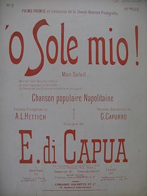 Seller image for DI CAPUA E. O Sole Mio ! Chant Piano for sale by partitions-anciennes