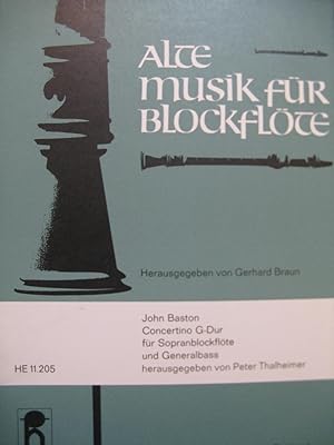 BASTON John Concertino G dur Flûte à bec Basse continue 1967