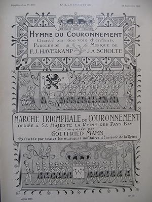 Imagen del vendedor de SCHOLTE J. A. MANN G. Hymne et Marche du Couronnement Piano Chant 1898 a la venta por partitions-anciennes