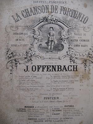Imagen del vendedor de OFFENBACH Jacques La Chanson de Fortunio Chant Piano ca1857 a la venta por partitions-anciennes