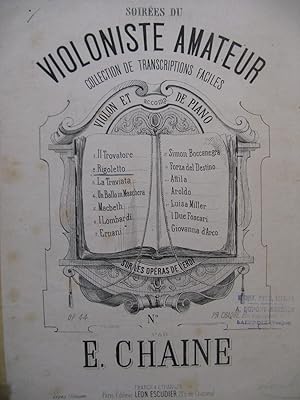 Immagine del venditore per CHAINE Eugne Rigoletto de Verdi Violon Piano 1865 venduto da partitions-anciennes