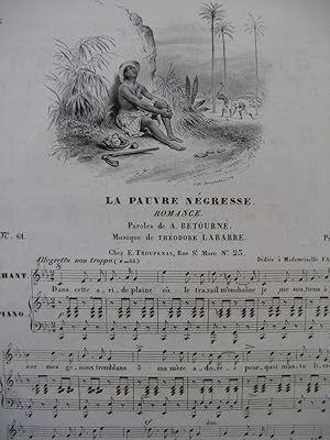 Seller image for LABARRE Thodore La Pauvre Ngresse Chant Piano ca1834 for sale by partitions-anciennes