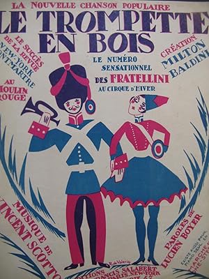 Bild des Verkufers fr SCOTTO Vincent Le Trompette en Bois Piano Chant 1924 zum Verkauf von partitions-anciennes